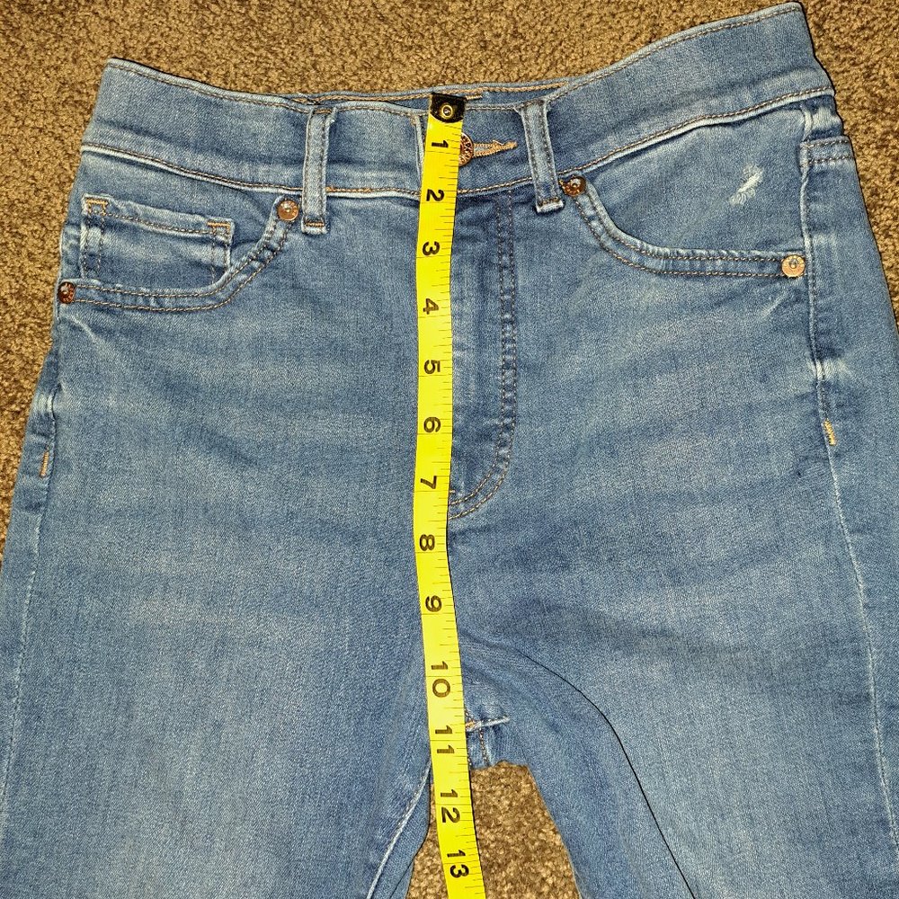 Express Skinny High Rise Distressed Jeans size 2R - Picture 6 of 12